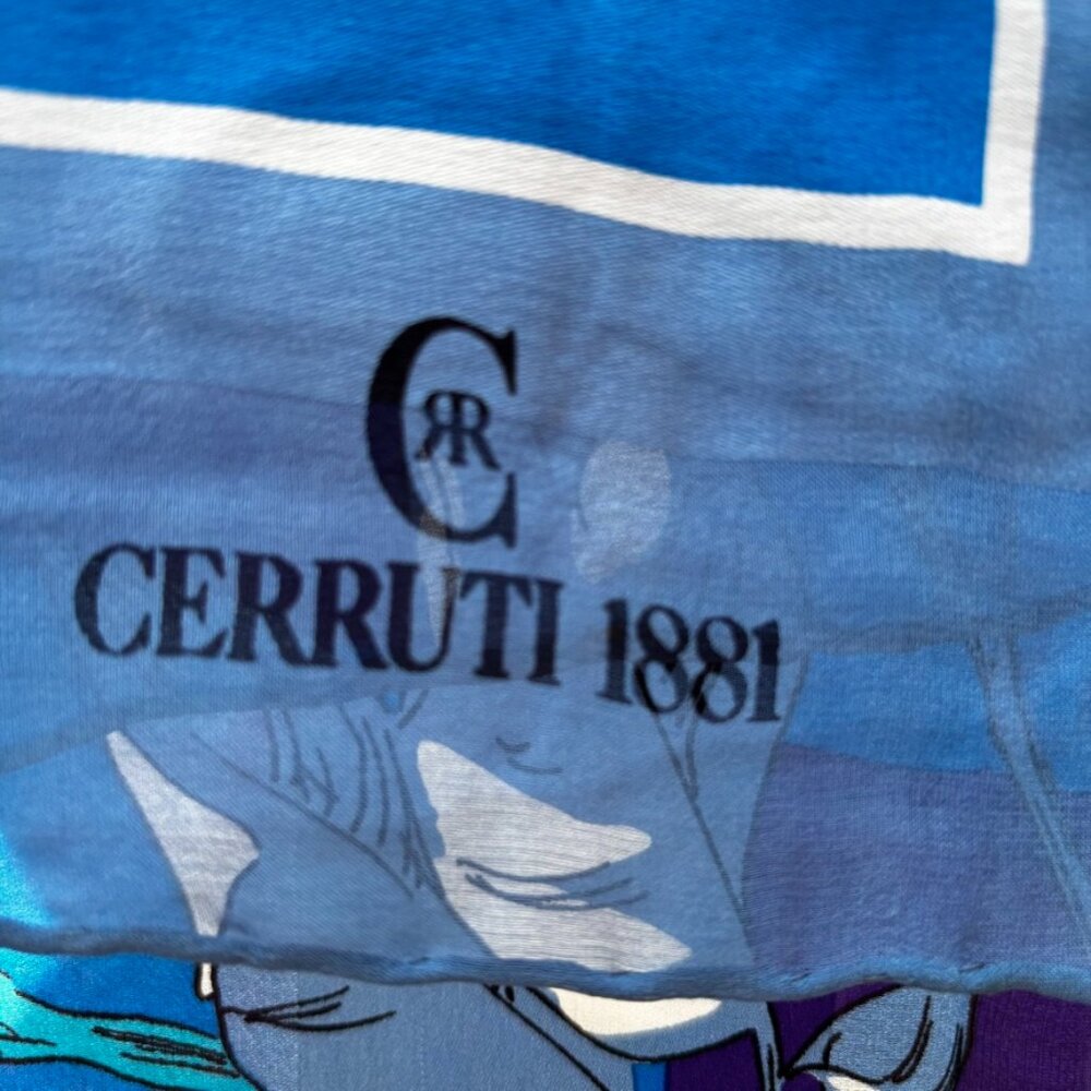 Cerruti 1881 LARGE silk scarf made in Italy - Picture 2 of 6